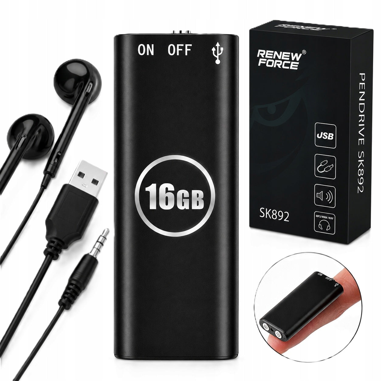 16GB MINI SPY WIRETAP BUG SMALL VOICE RECORDER DETECTION VOICE 2 MODES