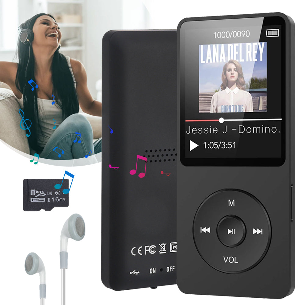 16GB MUSIC PLAYER FOR KIDS, WITH HEADPHONES, PORTABLE, RUNNING