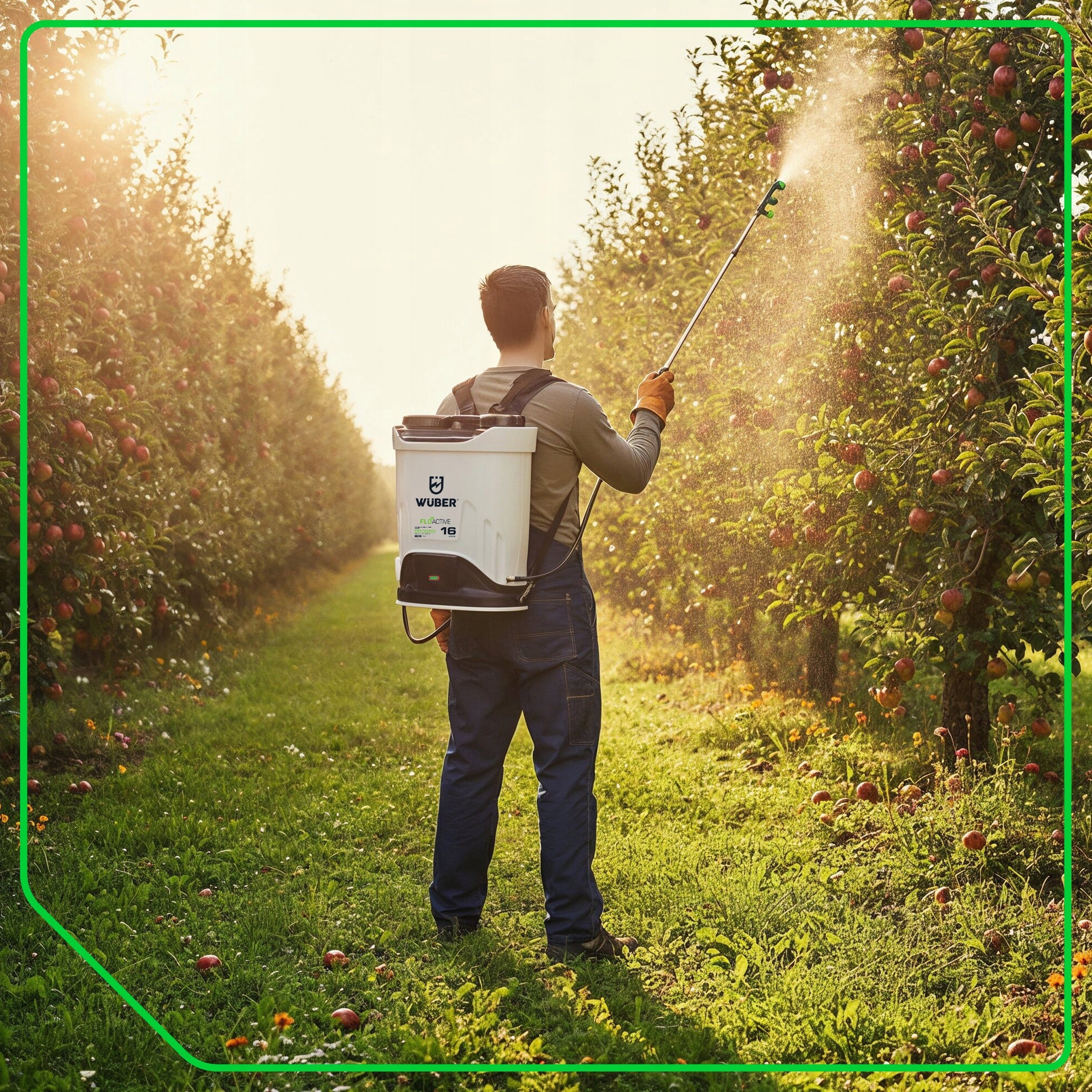 16L CORDLESS GARDEN SPRAYER WITH AGITATOR 10 LED NOZZLES Power supply rechargeable battery