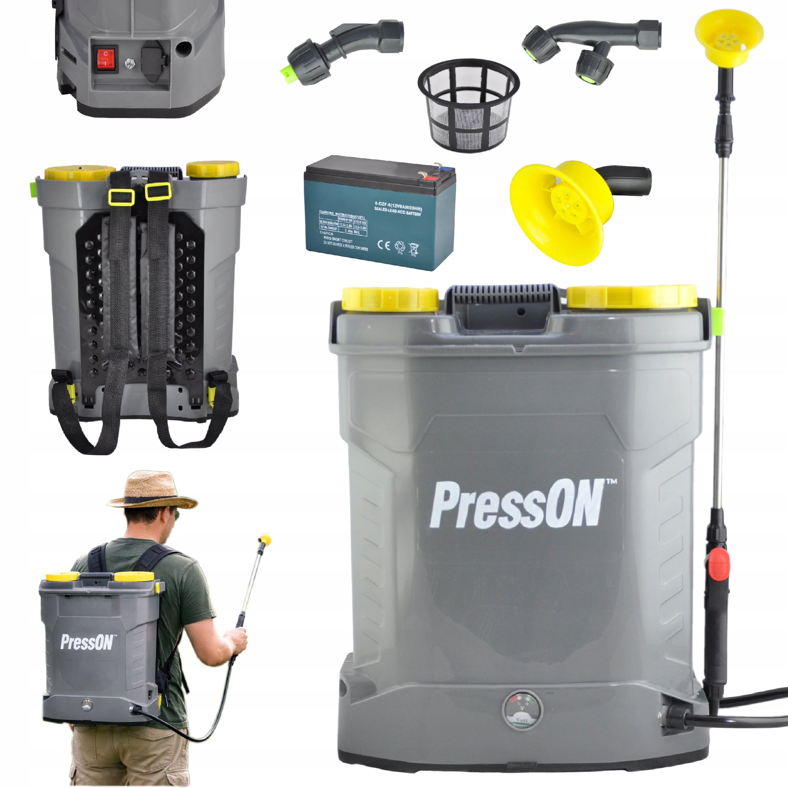 16L Cordless Garden Backpack Sprayer Electric Washer Packaging status original