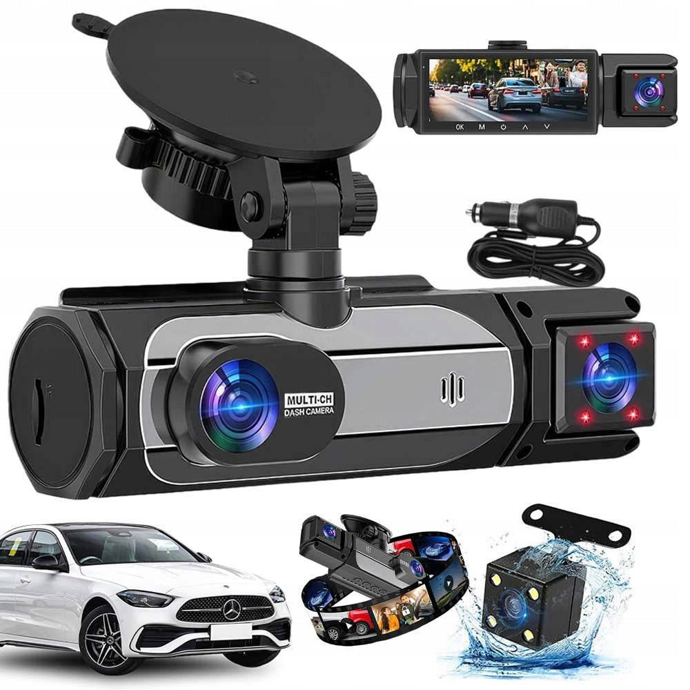 170° VIDEO RECORDER 3 CAMERAS RECORDING PETLA PARKING MONITORING