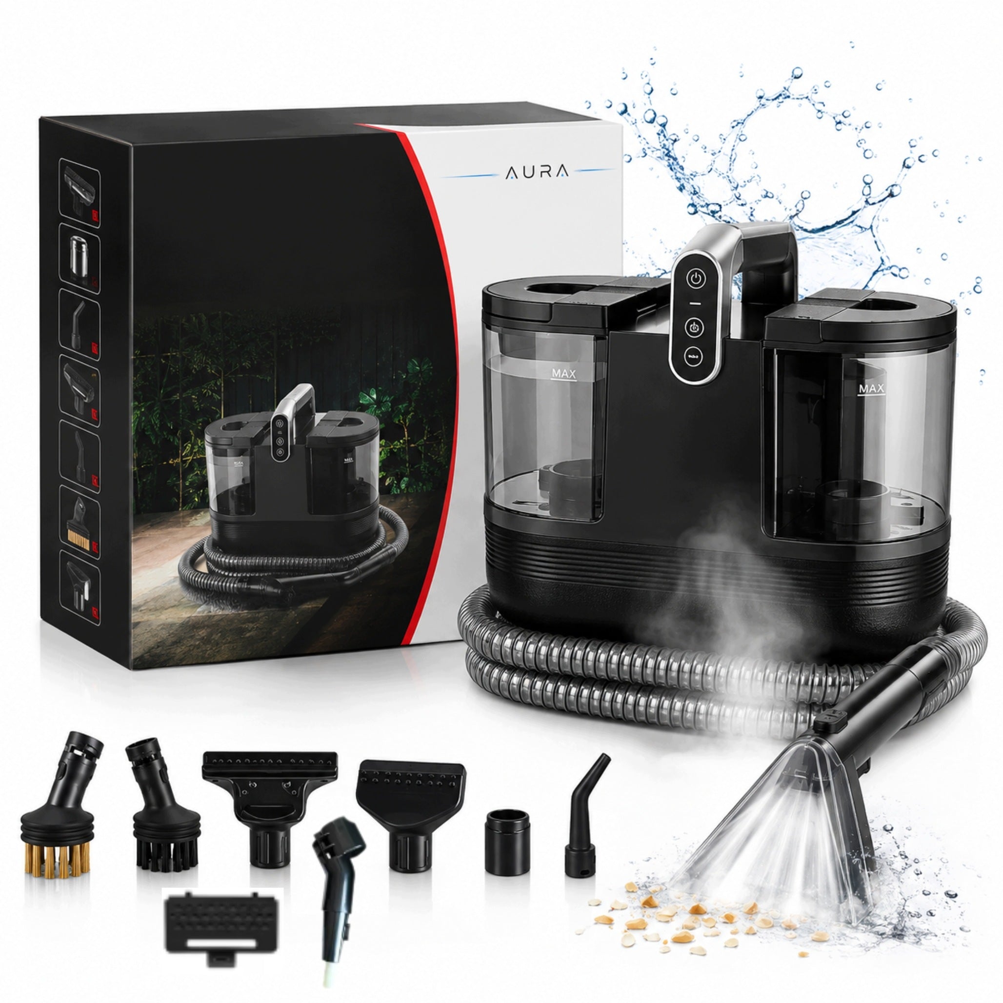 1700W 2IN1 STEAM CLEANER FOR CARPET UPHOLSTERY 2IN1 WITHOUT CHEMISTRY AURA