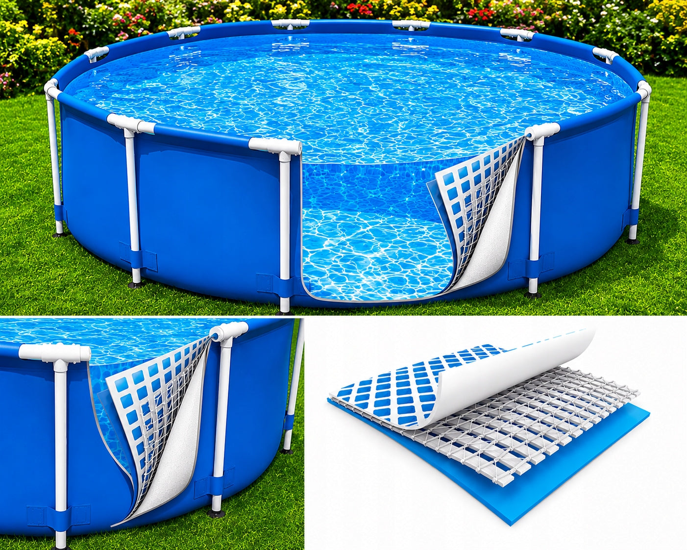 17in1 GARDEN RACK POOL WITH PUMP 305x76cm Bestway SET MODEL 2026 Diameter 304 cm