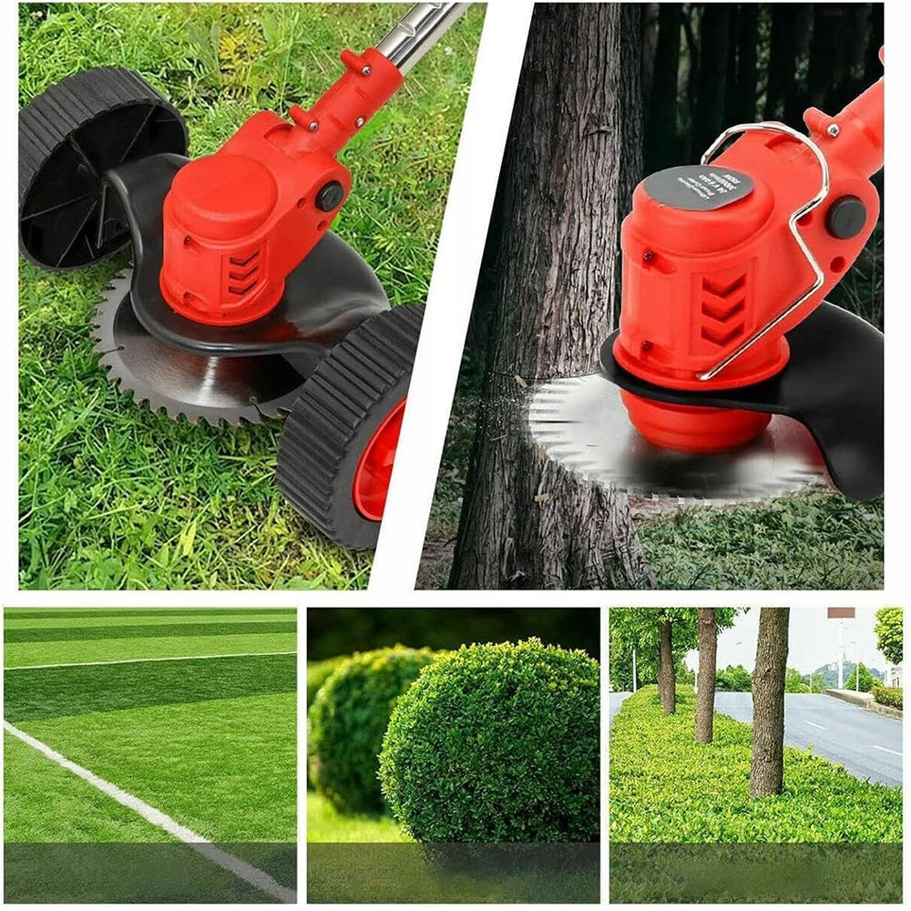 18000RPM CORDLESS MOWER WITH 2 TRANSPORT WHEELS BLACK Handle material metal