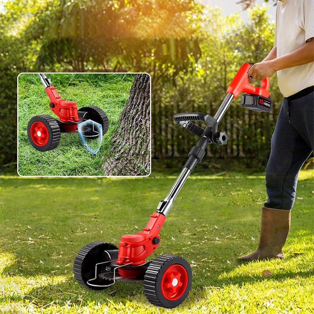 18000RPM CORDLESS MOWER WITH 2 TRANSPORT WHEELS BLACK Head material metal