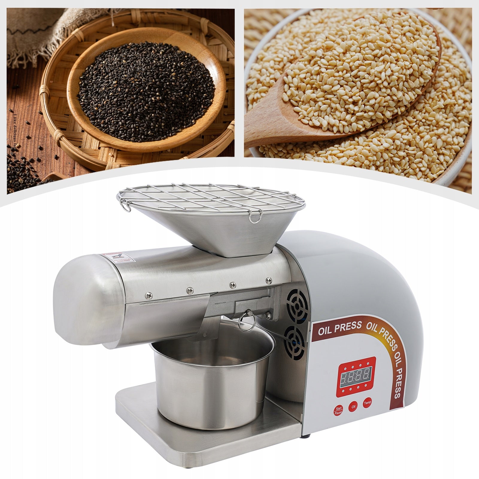 1800W Dual-Pressure-Rod Smart Electric Oil Press - Silver Manufacturer code RU032502