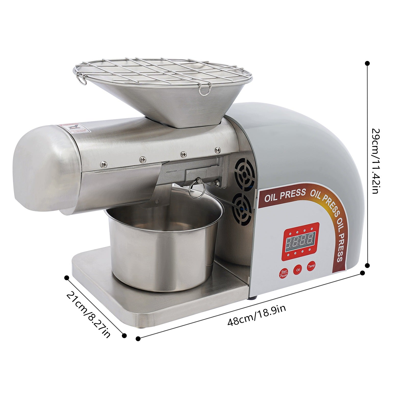 1800W Electric Oil Press Machine 0-300 Adjustable Temp Packaging status original