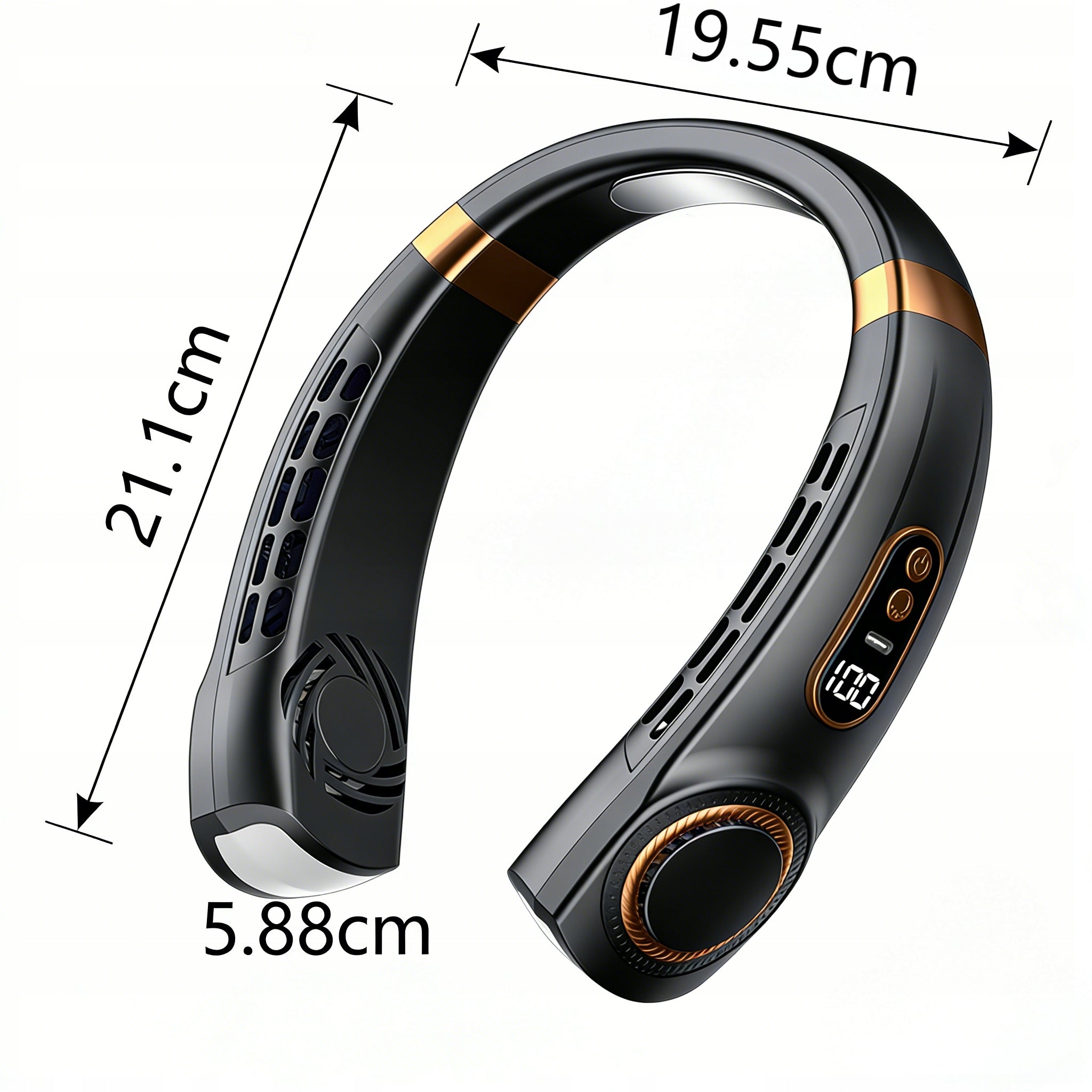 1800mAh NECK FAN USB FAN PORTABLE LED 5-LEVEL ADJUSTMENT Brand sennifar