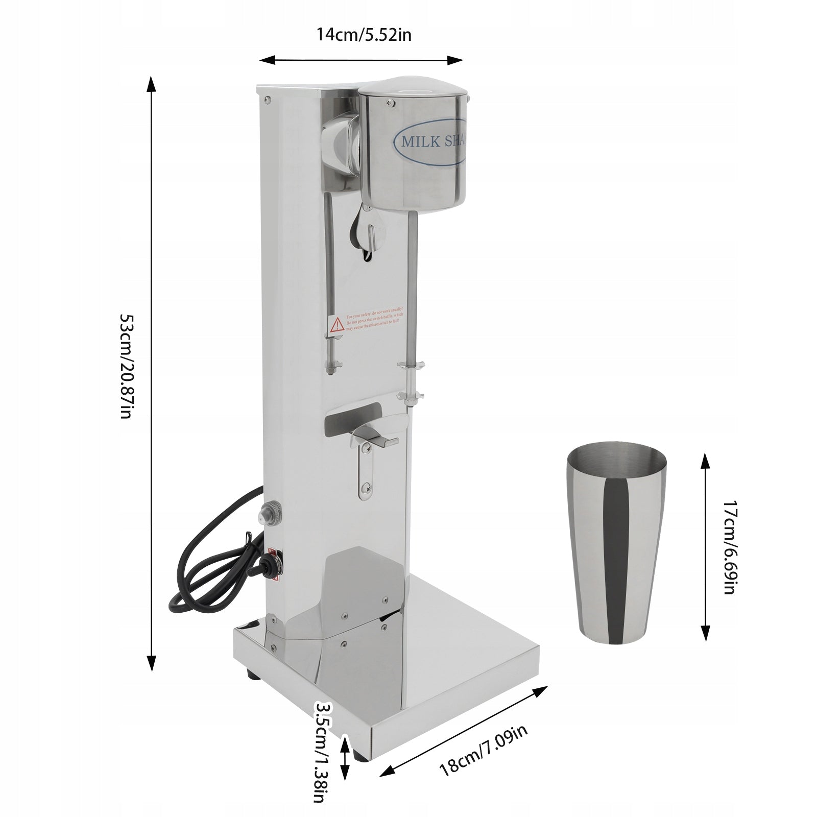 180W COMMERCIAL MILKSHAKE MACHINE 18000RPM Manufacturer code 419997