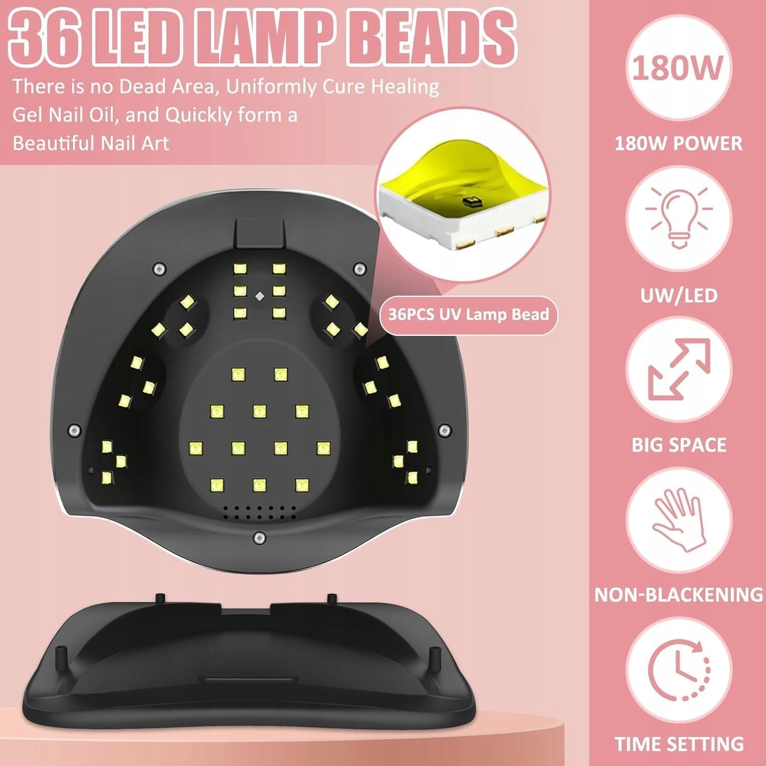 180W UV gel nail lamp, LED nail lamp with handle and Power 20 W