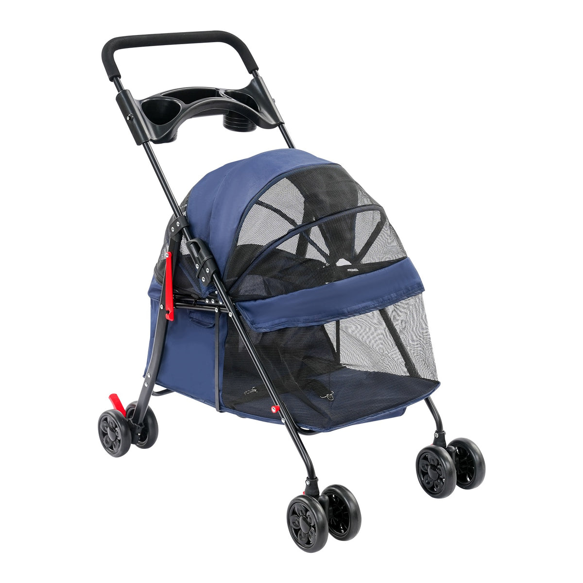 18KG LOAD FOLDABLE NAVY BLUE PET STROLLER FOR SMALL&MEDIUM DOGS AND CATS
