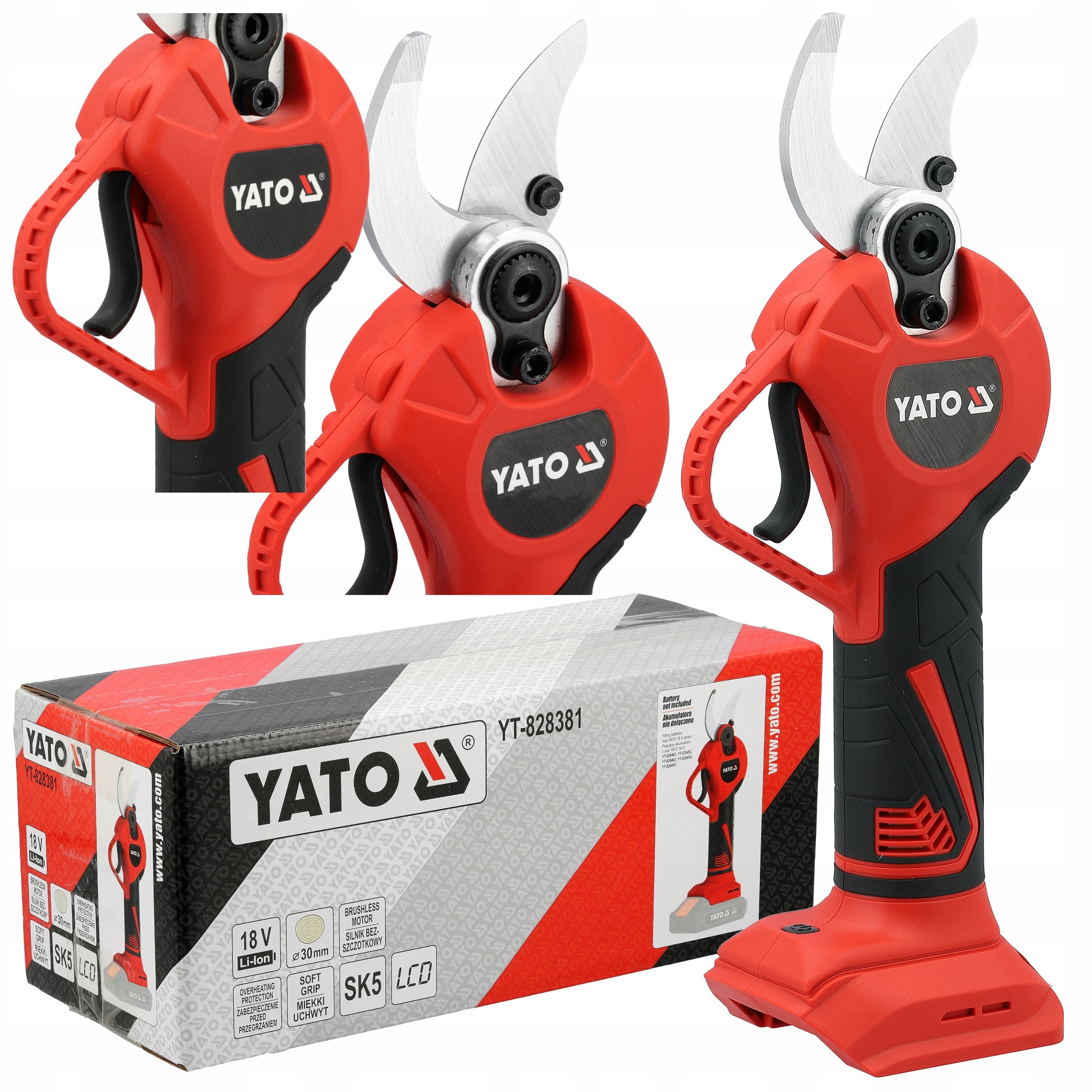 18V BRUSHLESS CORDLESS PRUNING SHEAR WITHOUT BATTERY YATO DISPLAY