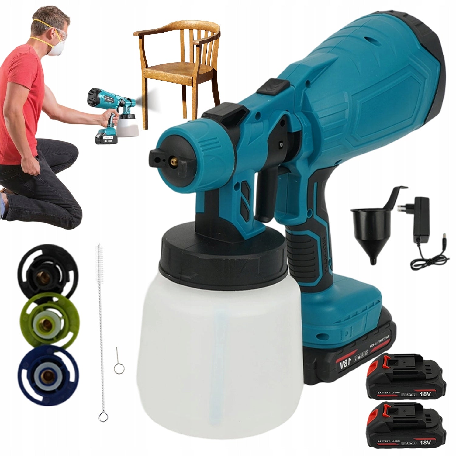 18V ELECTRIC SPRAY PAINT GUN ADJUSTABLE FLOW