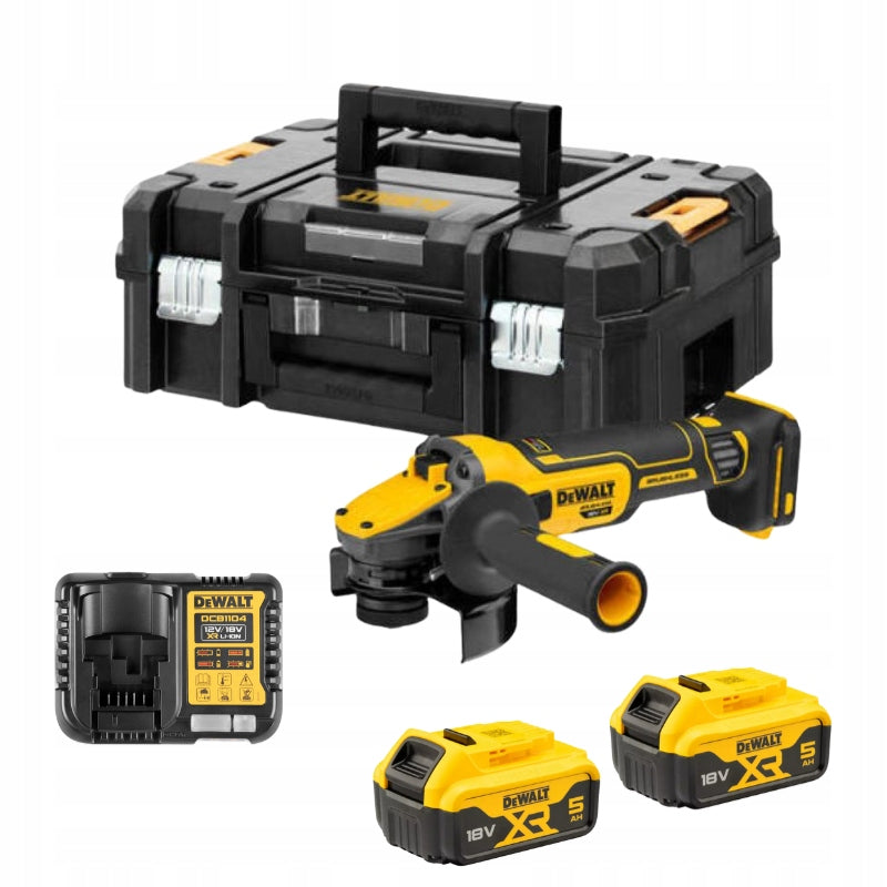 18V angle grinder with ADJUSTABLE ROTATION DeWALT DCG409VSP2 XR 2x5.0Ah