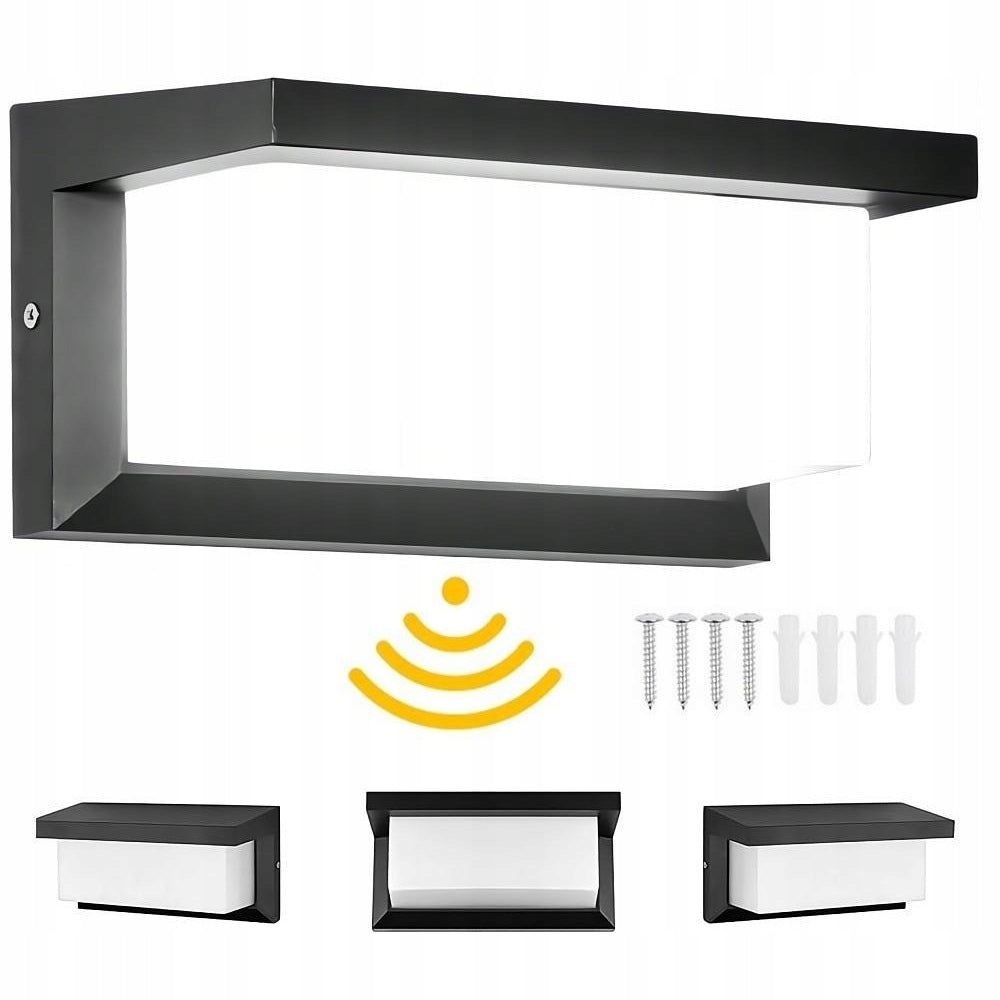18W black LED wall lamp with IP65 motion sensor function cold white Brand no brand