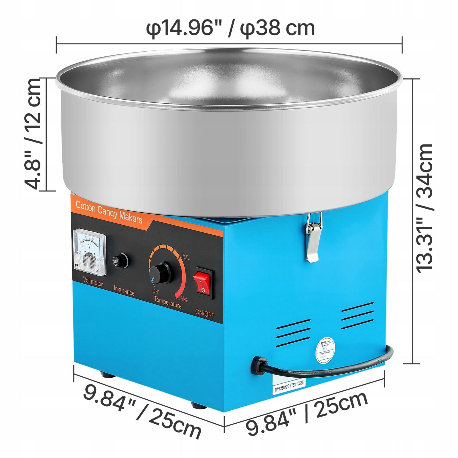 1KW Cotton Candy Machine With Intelligent Overheating Protection Manufacturer code TSXXHMHTJLSWPV