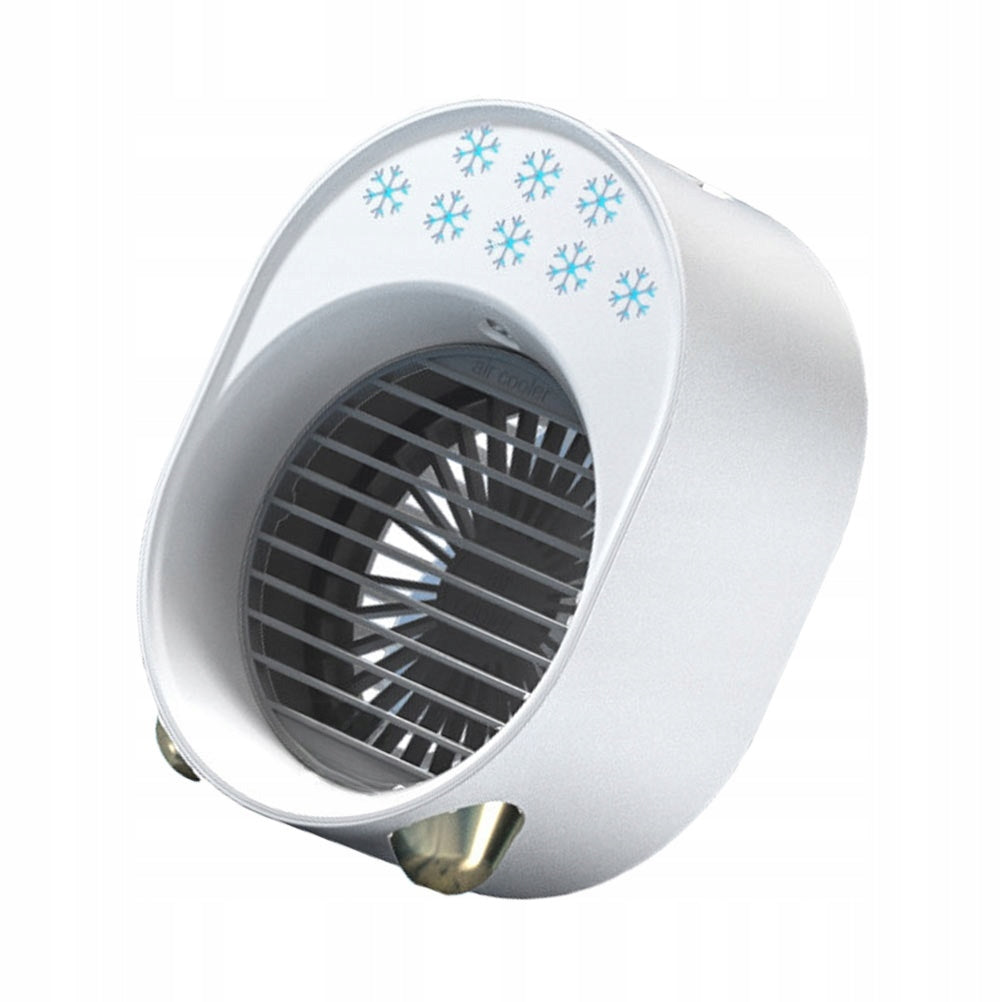 1Pc Miniature Portable Air Cooler USB Desktop Fan for Home Dominant color white