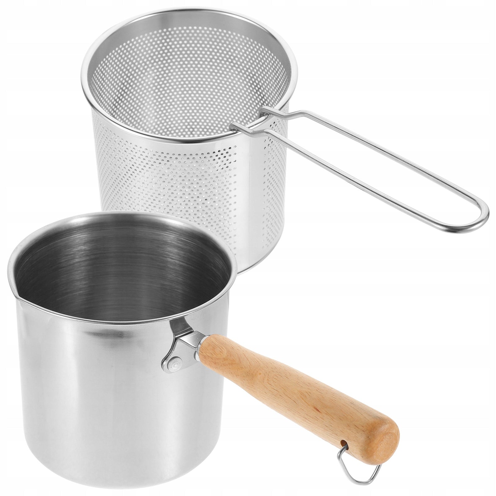 1SET STAINLESS STEEL FRY BASKET WITH ERGONOMIC HANDLE Brand no brand