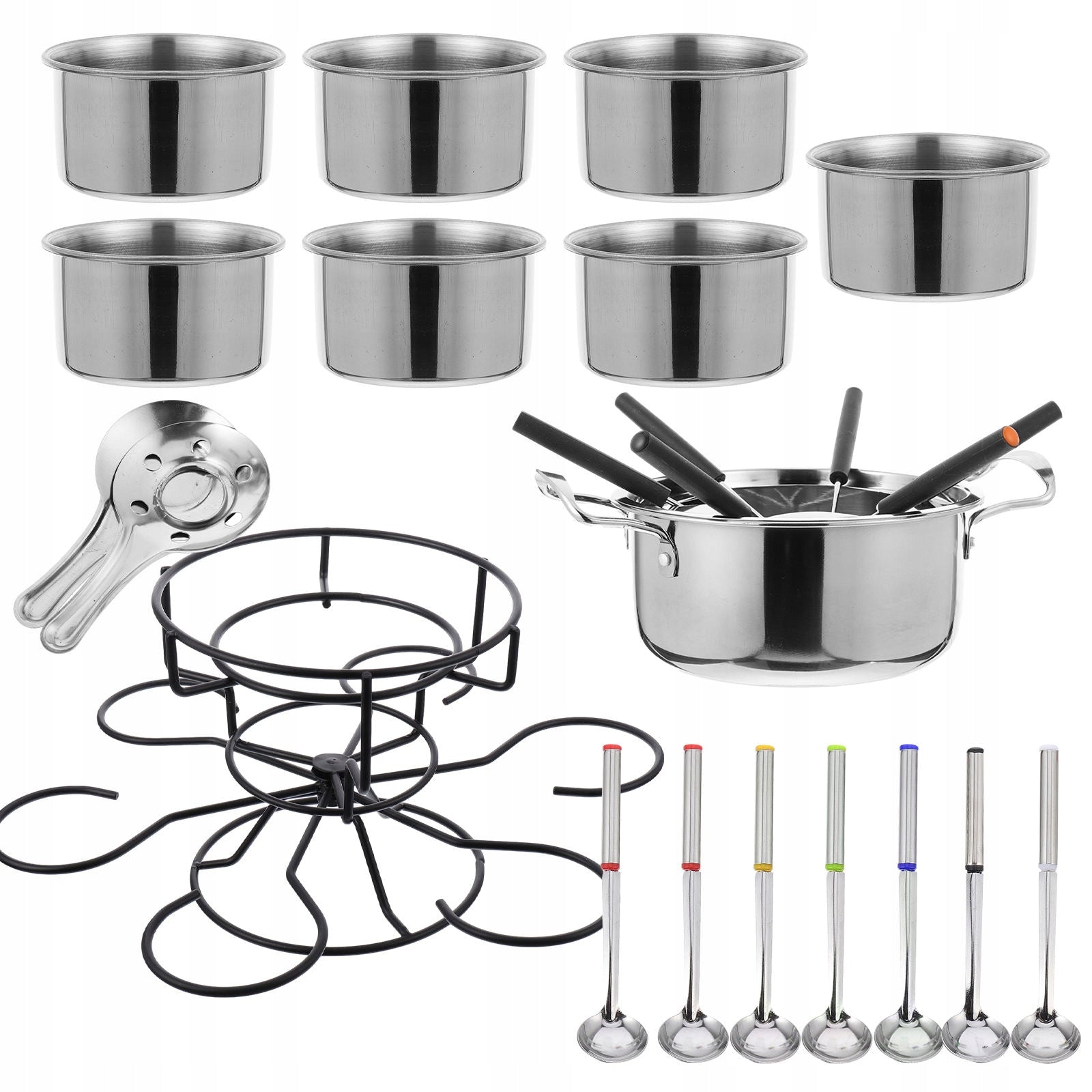 1Set Durable Stainless Steel Fondue Cooking Alcohol Stove