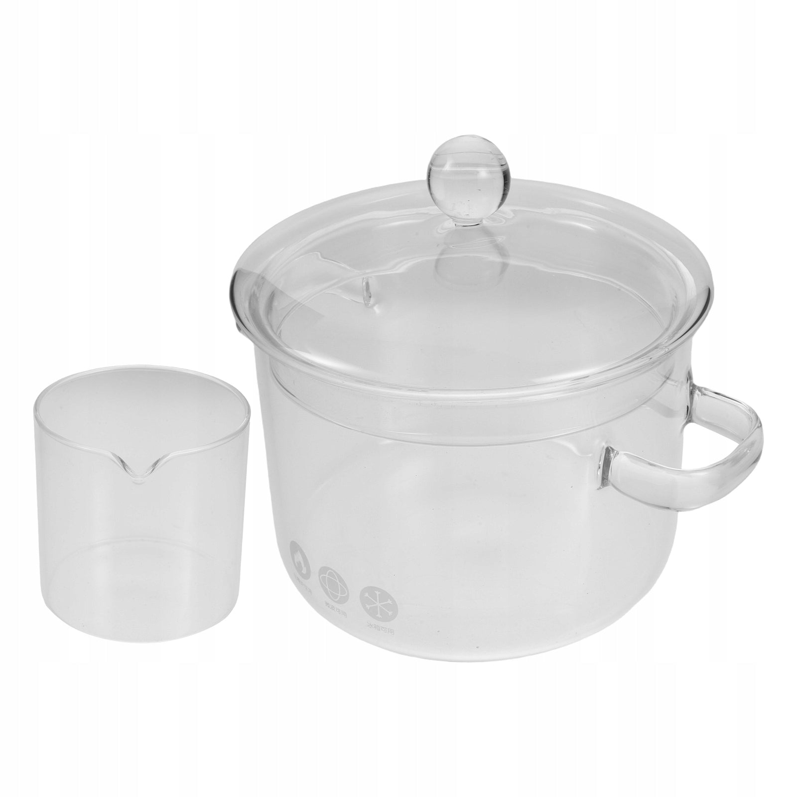 1Set Transparent Glass Rose Hydrolat Distillation Pot with Collection Cup Capacity 1 l