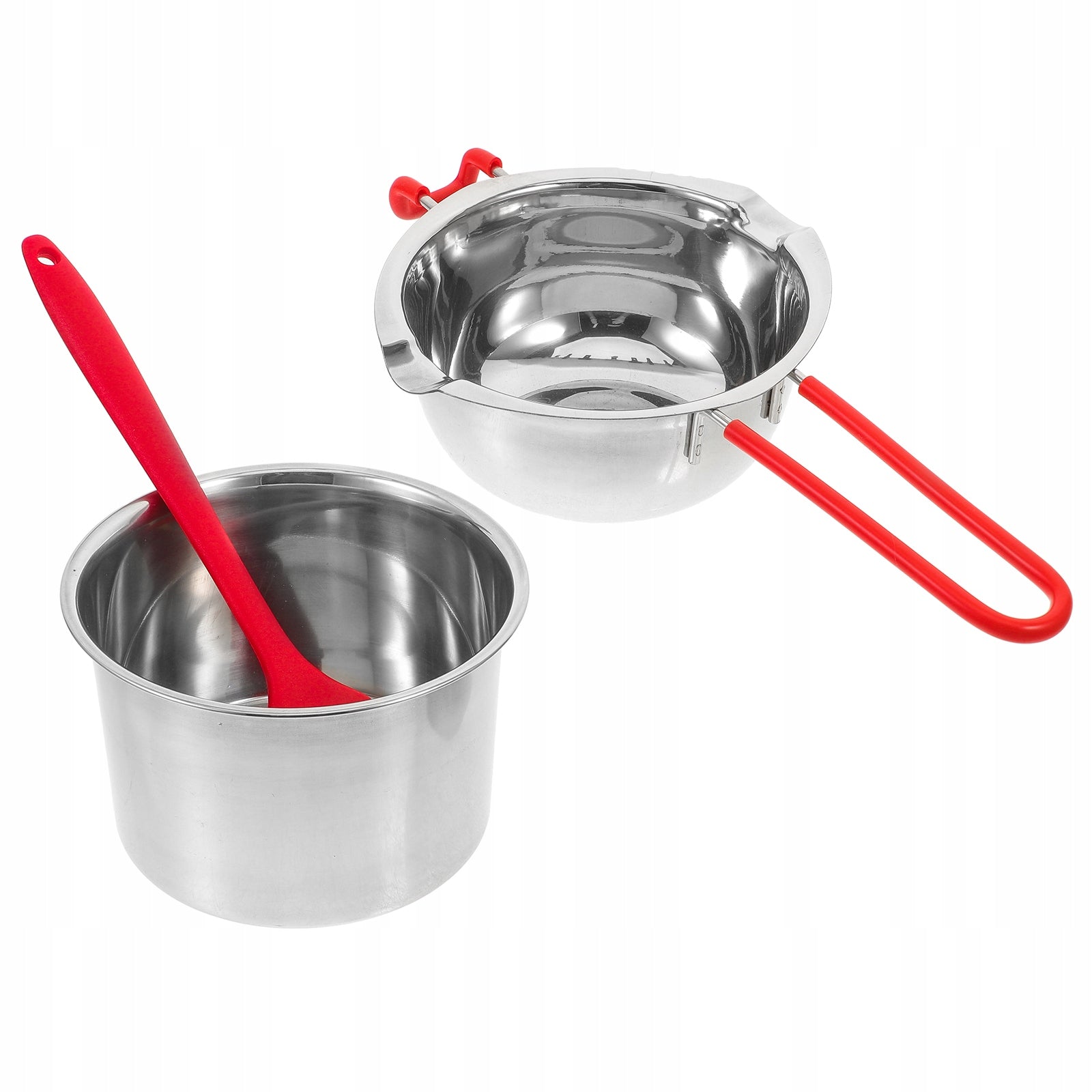 1ZEST PODWÓJNY GARNEK DO TOPIENIA MASŁA I CZEKOLADY STALOWY Dominant color silver