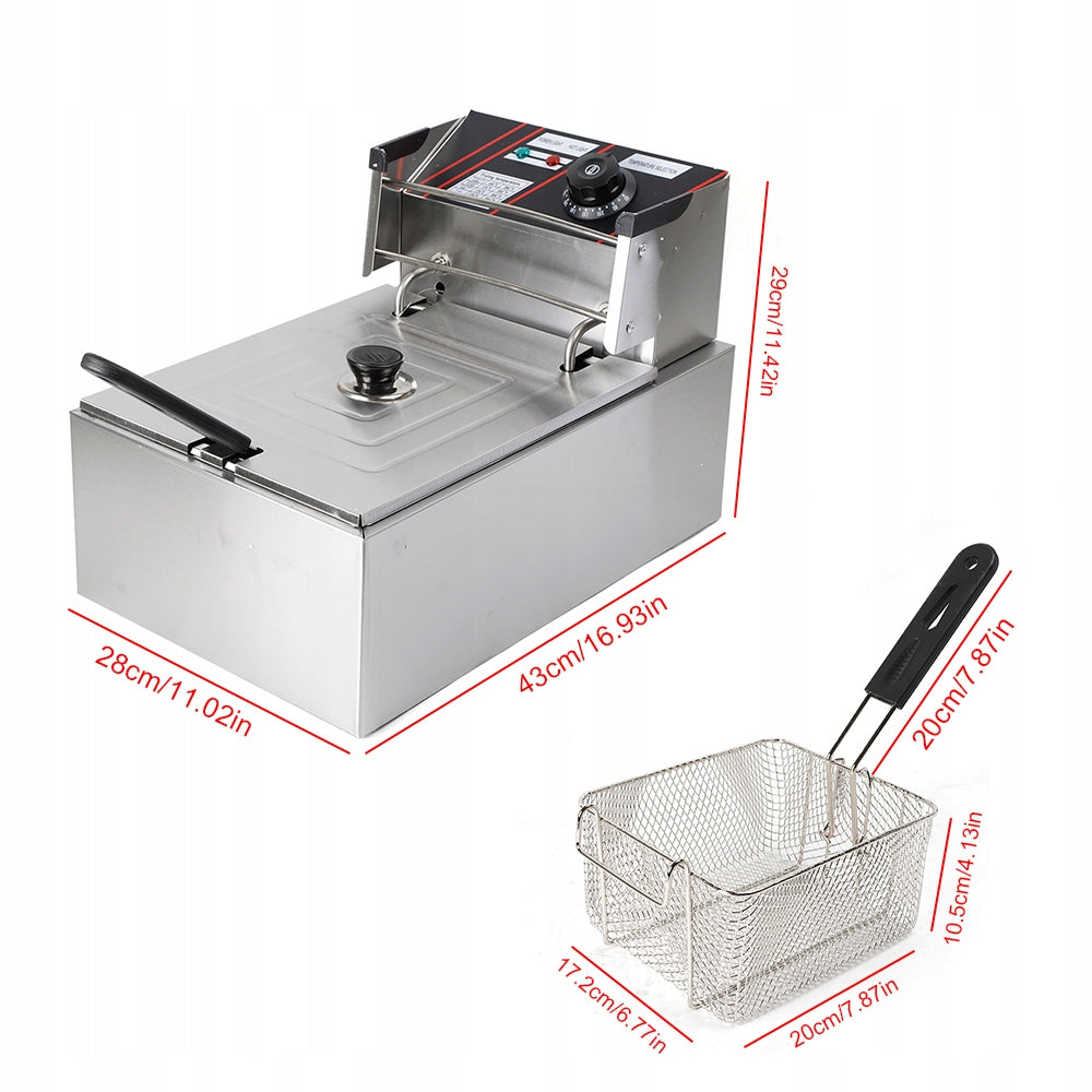 2.5KW 6L Electric Deep Fryer Stainless Steel Commercial Deep Fryer Packaging status original