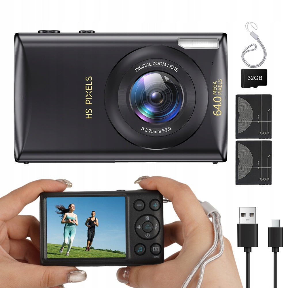 2.8'' MINI DIGITAL CAMERA HD CAMERA 4K 1080P 64MP 32GB 18X DIGITAL ZOOM