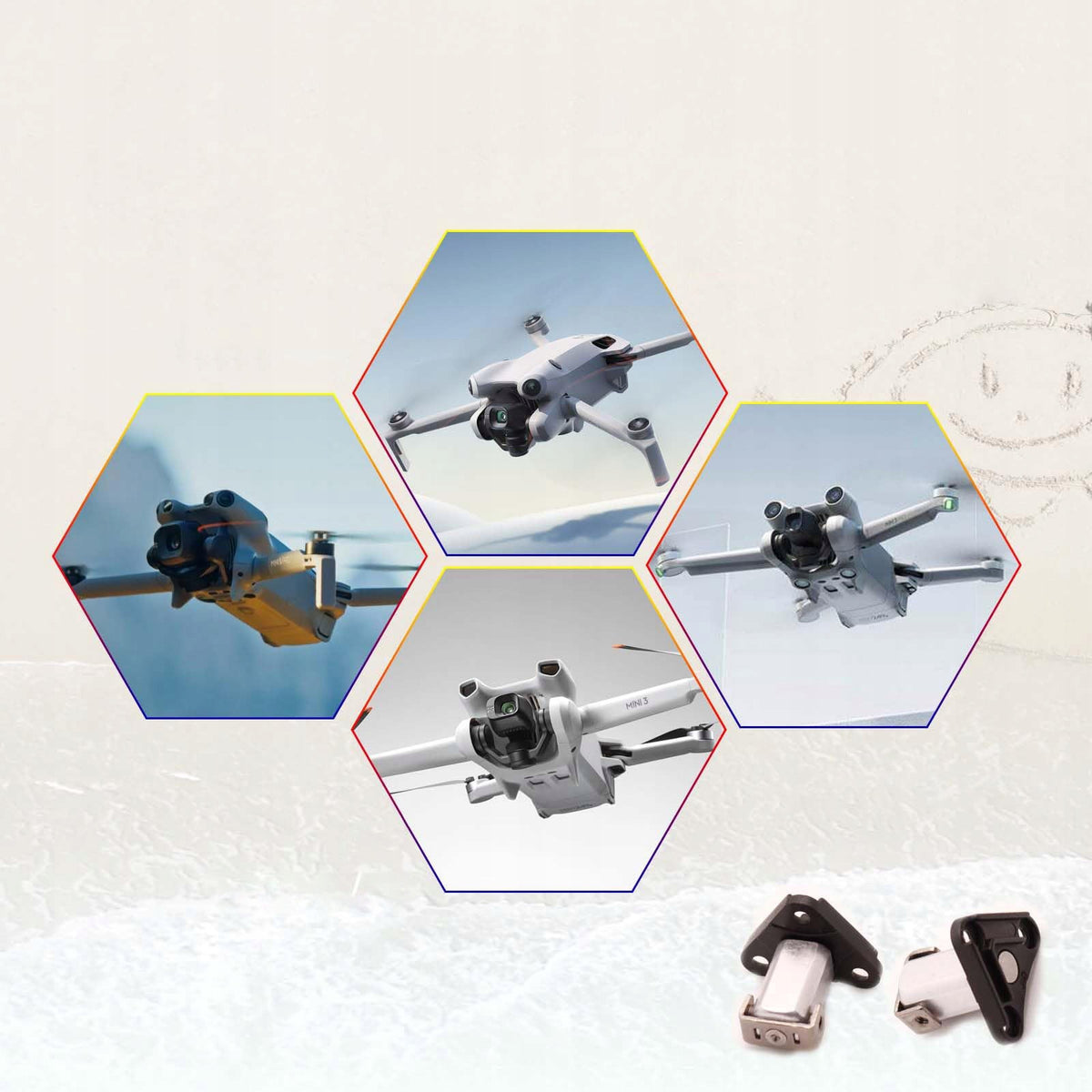2*Attach drone arm hinge holder for DJI Mini 3 / Mini 4 PRO/Mini 5 PRO Packaging status original
