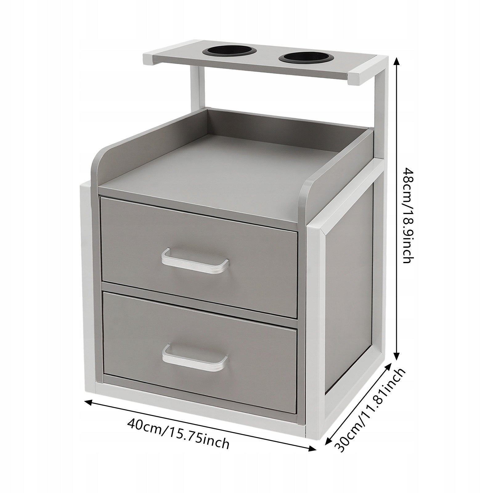 2-DRAWER SALON WALL-MOUNTED STORAGE CABINET 40×30×48CM Packaging status original