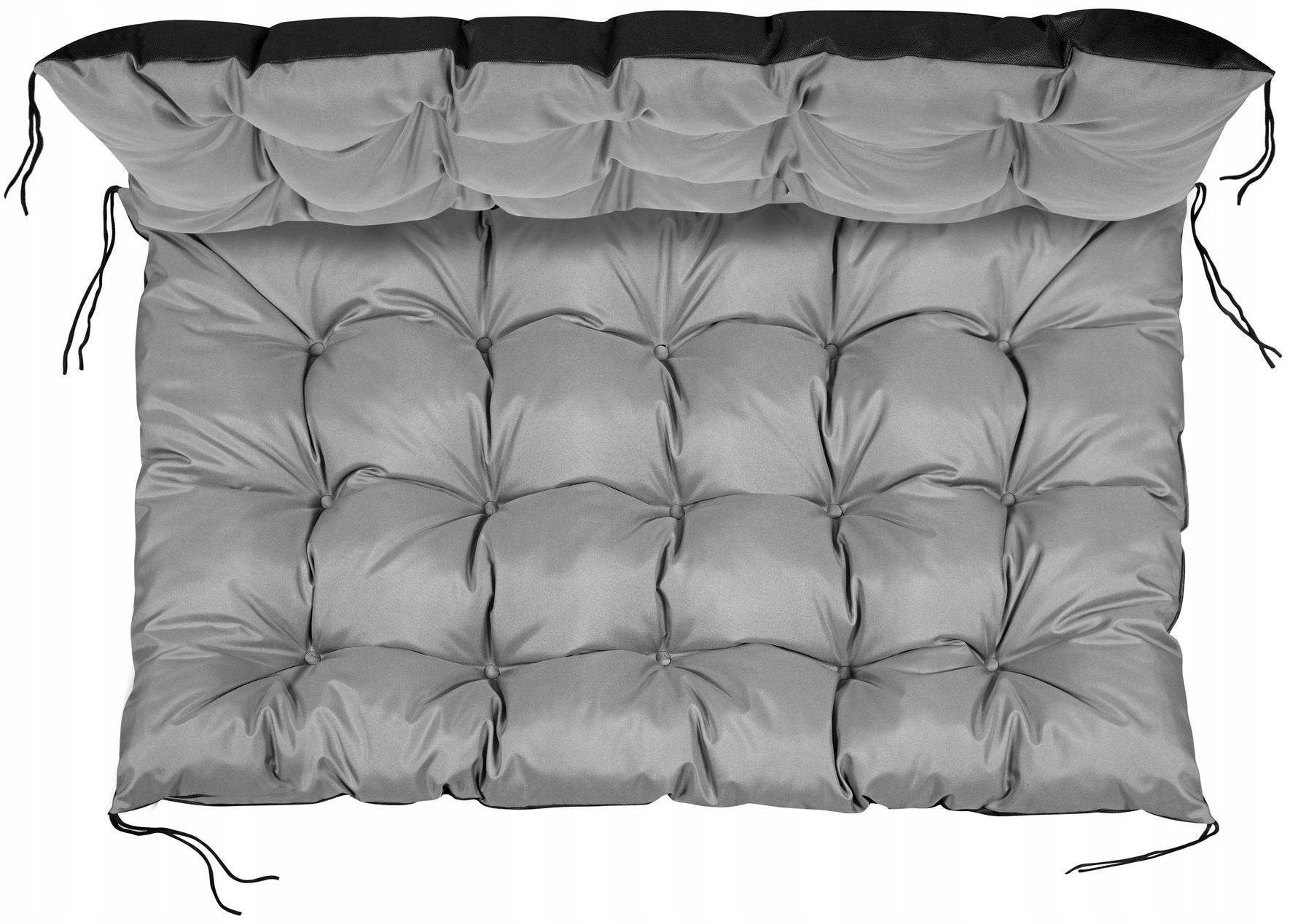 2 Garden Cushions 120x80x40 cm for Bench Pallet Swing Waterproof Grey Cushion thickness 12 cm