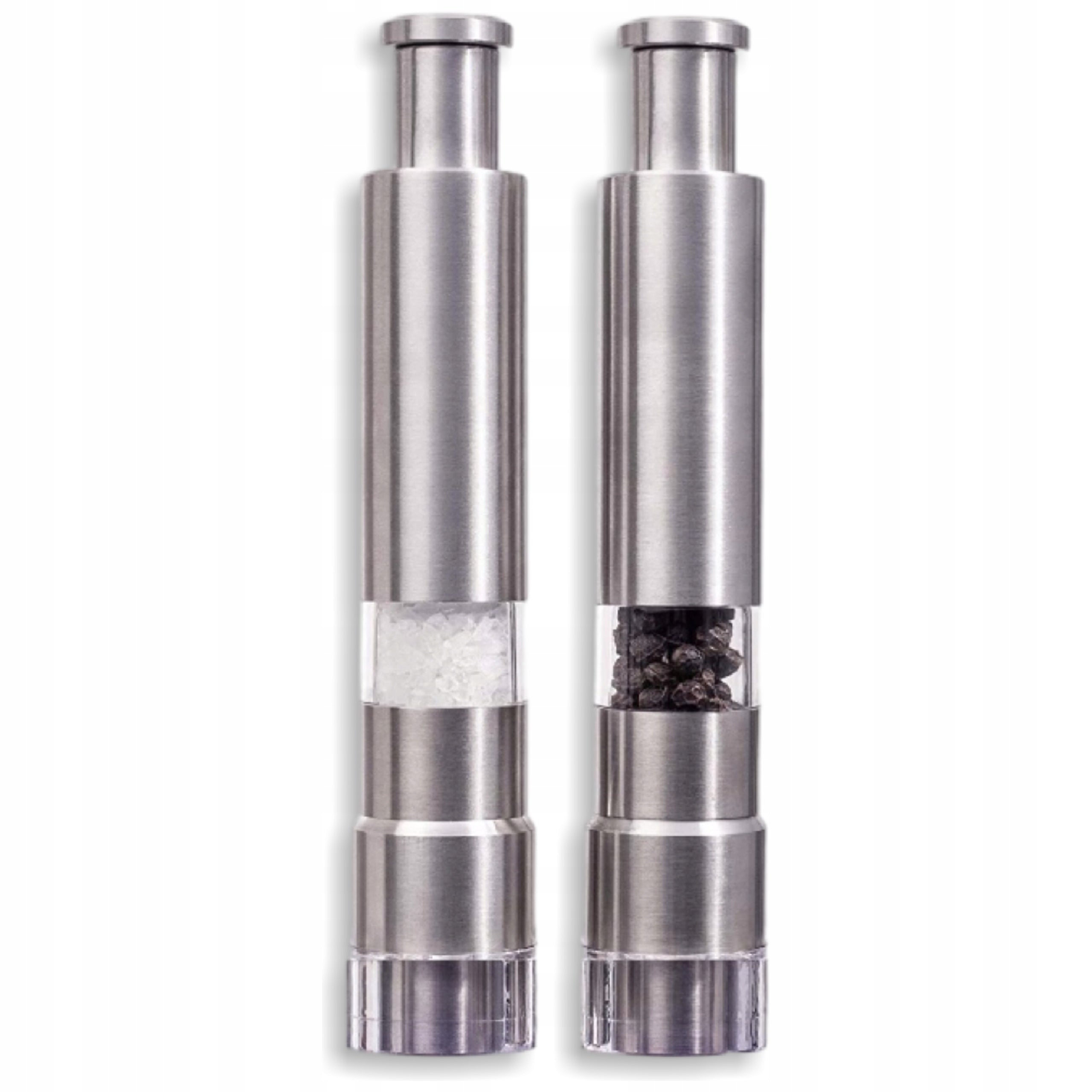 2× Handheld Steel Salt and Pepper Grinder Set with Stand MODERN Manufacturer code HG111008