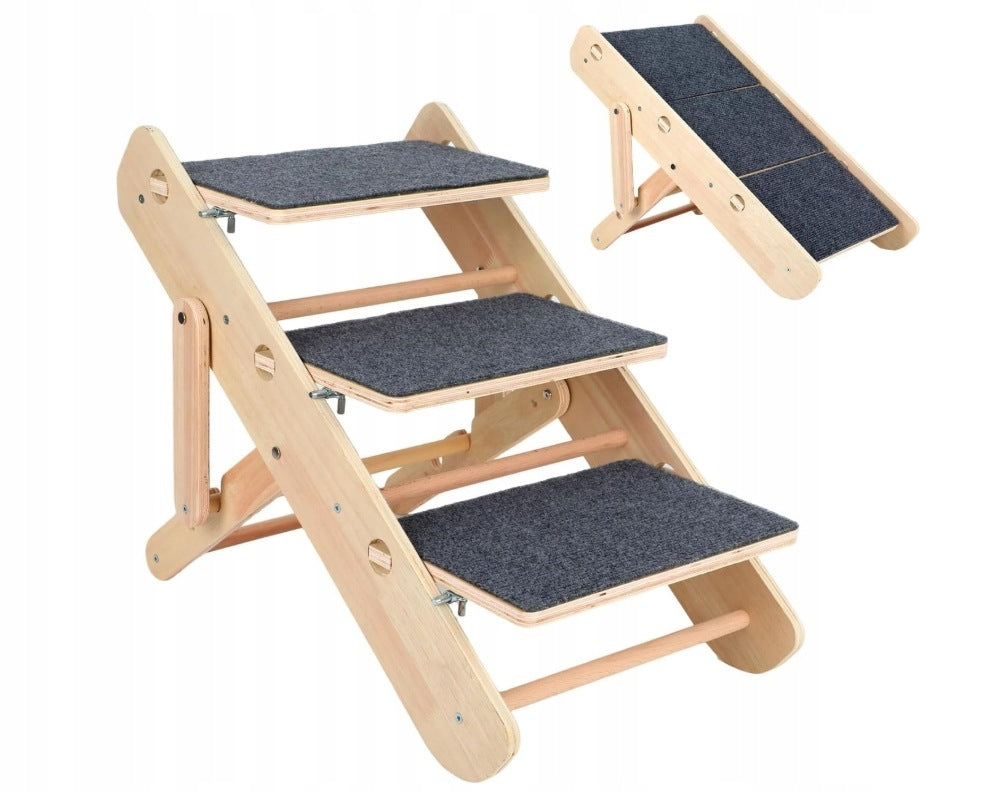 2-IN-1 DOG STAIRS FOR SMALL DOGS AND CATS 3 LEVELS FOLDING AND