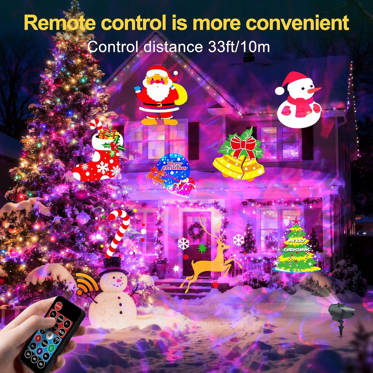 2 IN 1 HALLOWEEN OUTDOOR PROJECTOR CHRISTMAS WITH FOILS 10 COLORS Manufacturer code 26462