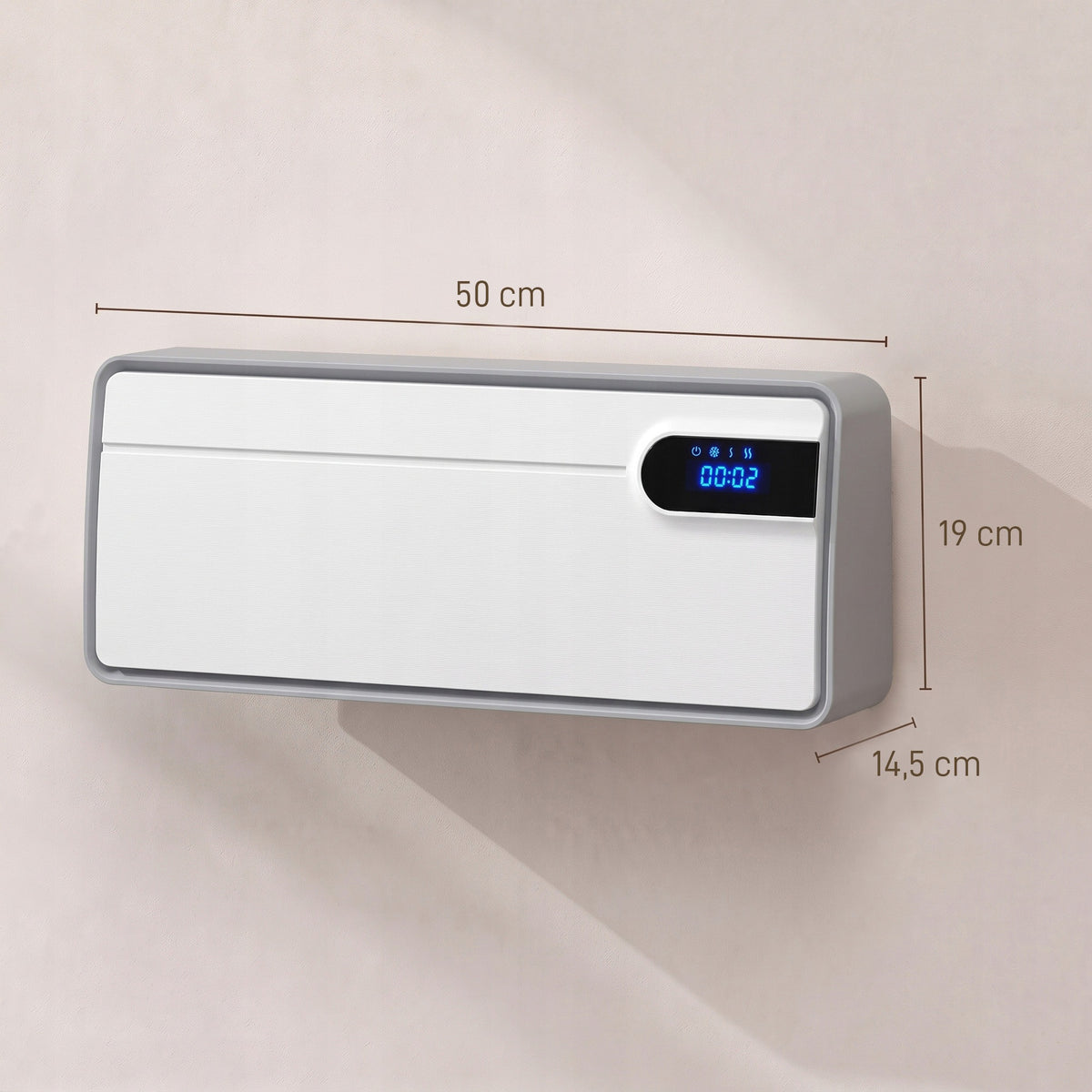2 KW Smart Electric Heater, Ceramic Wall Fan Brand Homcom