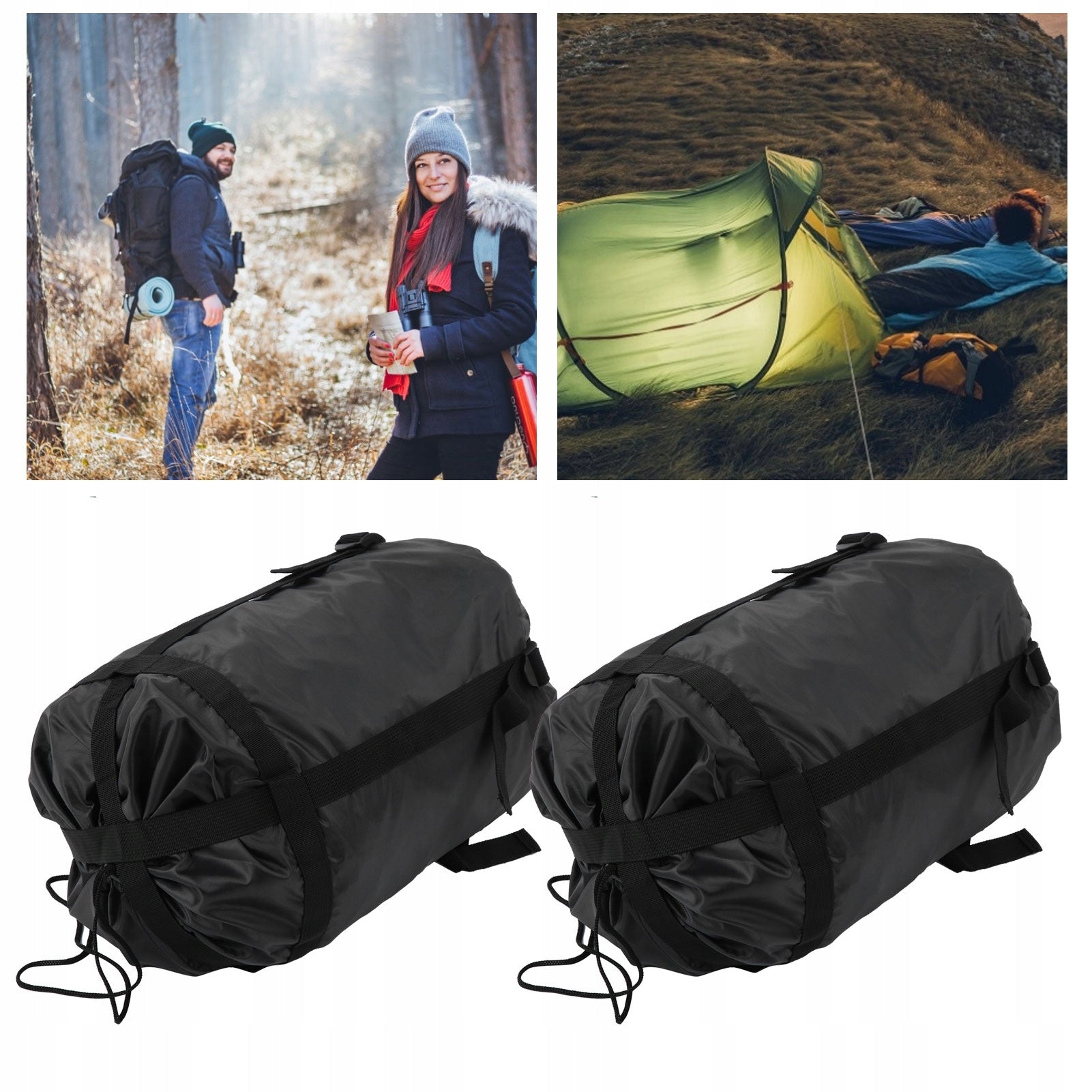 2 PCS BAG COVER COMPRESSION BAG FOR SLEEPING BAG 43x23x23cm Brand no brand