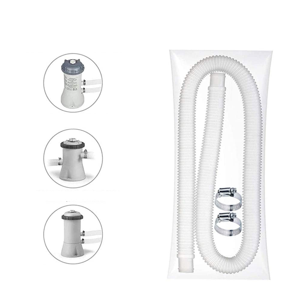 2 PCS PIPE FITRA PUMP HOSE FOR SWIMMING POOL VACUUM CLEANER 32MM 1.5M WITH 4 CLIPS Diameter 32 mm