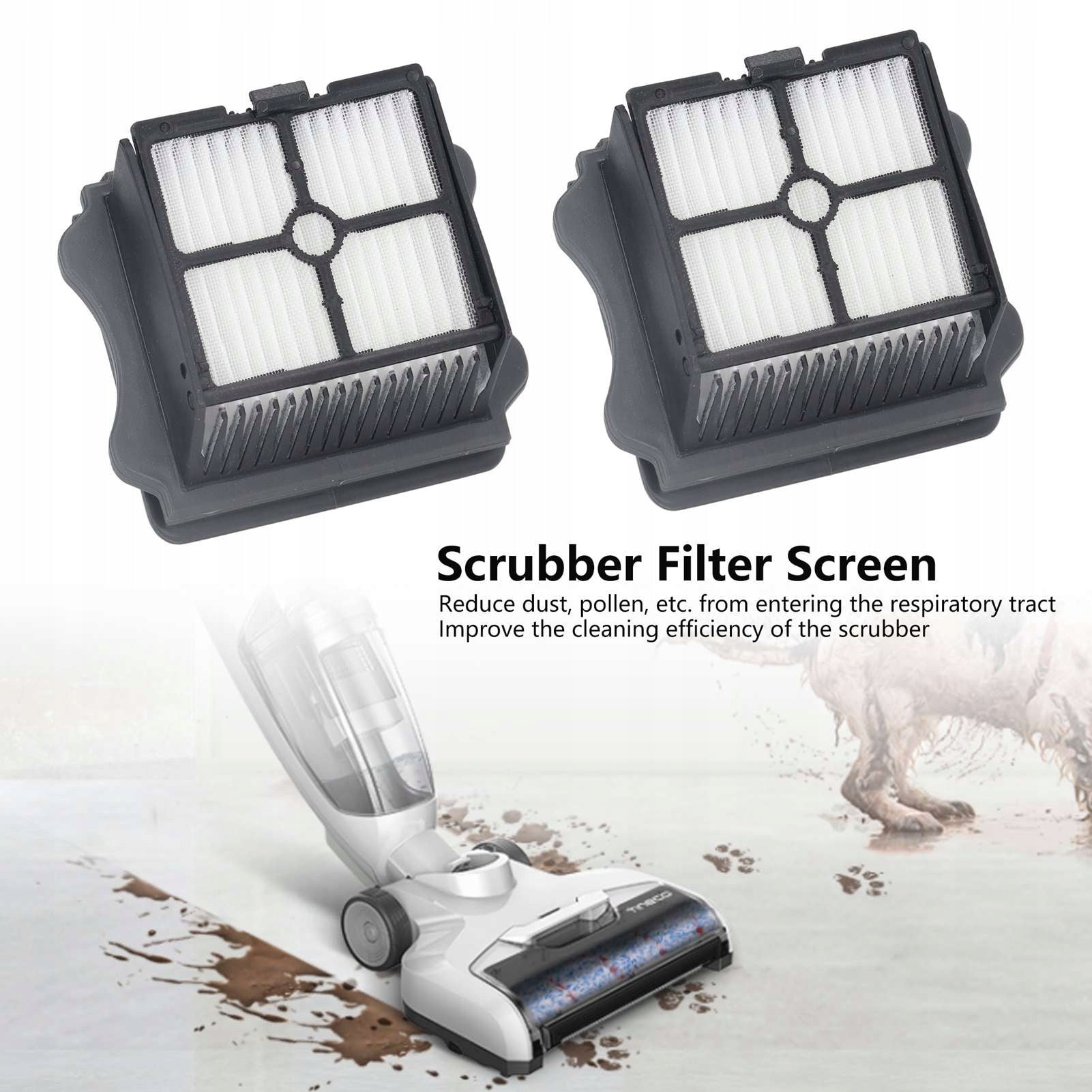 2 PCS WASHER FILTER REPLACEMENT EFFECTIVE CLEANING FLOOR PAD Packaging status original