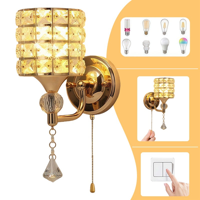 2-Pack Gold Brass Crystal Wall Sconce, E27 Modern Beaded Wall Lamp Fixture Manufacturer code G07097923459481