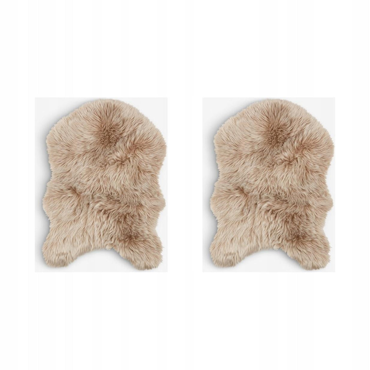 2 Pcs Artificial Sheepskin 60x90 Beige Soft and Fluffy