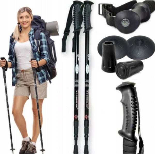 2 Pcs NORDIC WALKING Sticks 125 POLES 115 105 WALKING LIGHTWEIGHT ADJUSTABLE