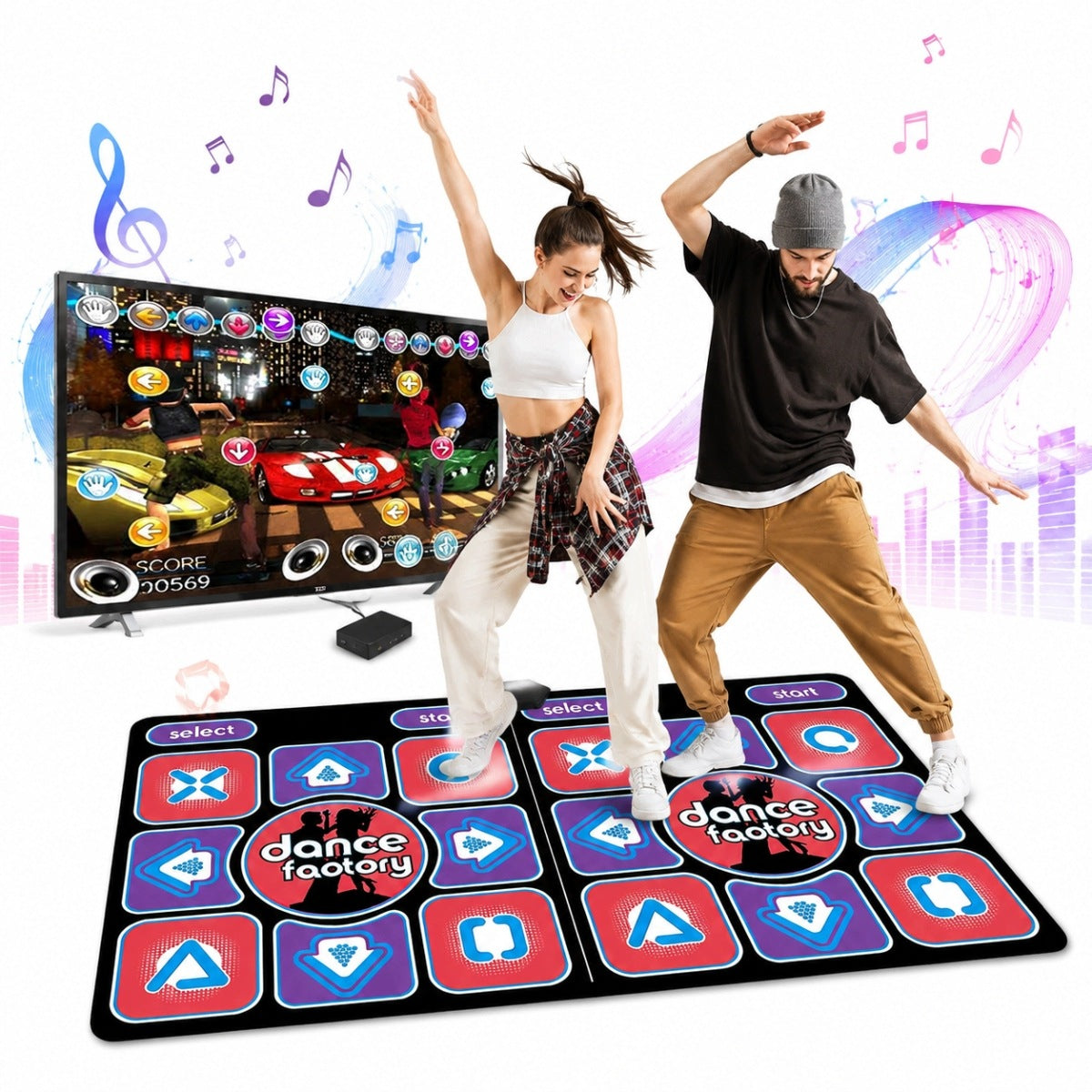 2-Person Dance Mat for TV – 200 Games, 179 Songs, HDMI 1080P