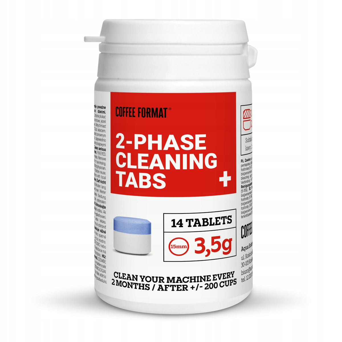 2-Phase Cleaning Tablets for Jura, Bosch, Coffee Format Machines 14 Pack Manufacturer code 2-PHASE CLEANING TABS+