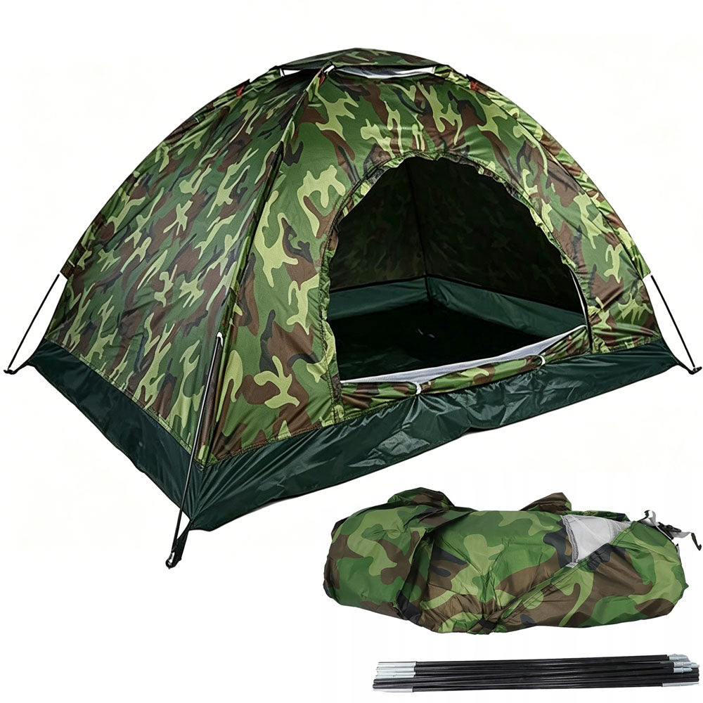 2 SEATER HIKING TENT WITH TROPICS 3000mm CAMPING WATERPROOF CAMO