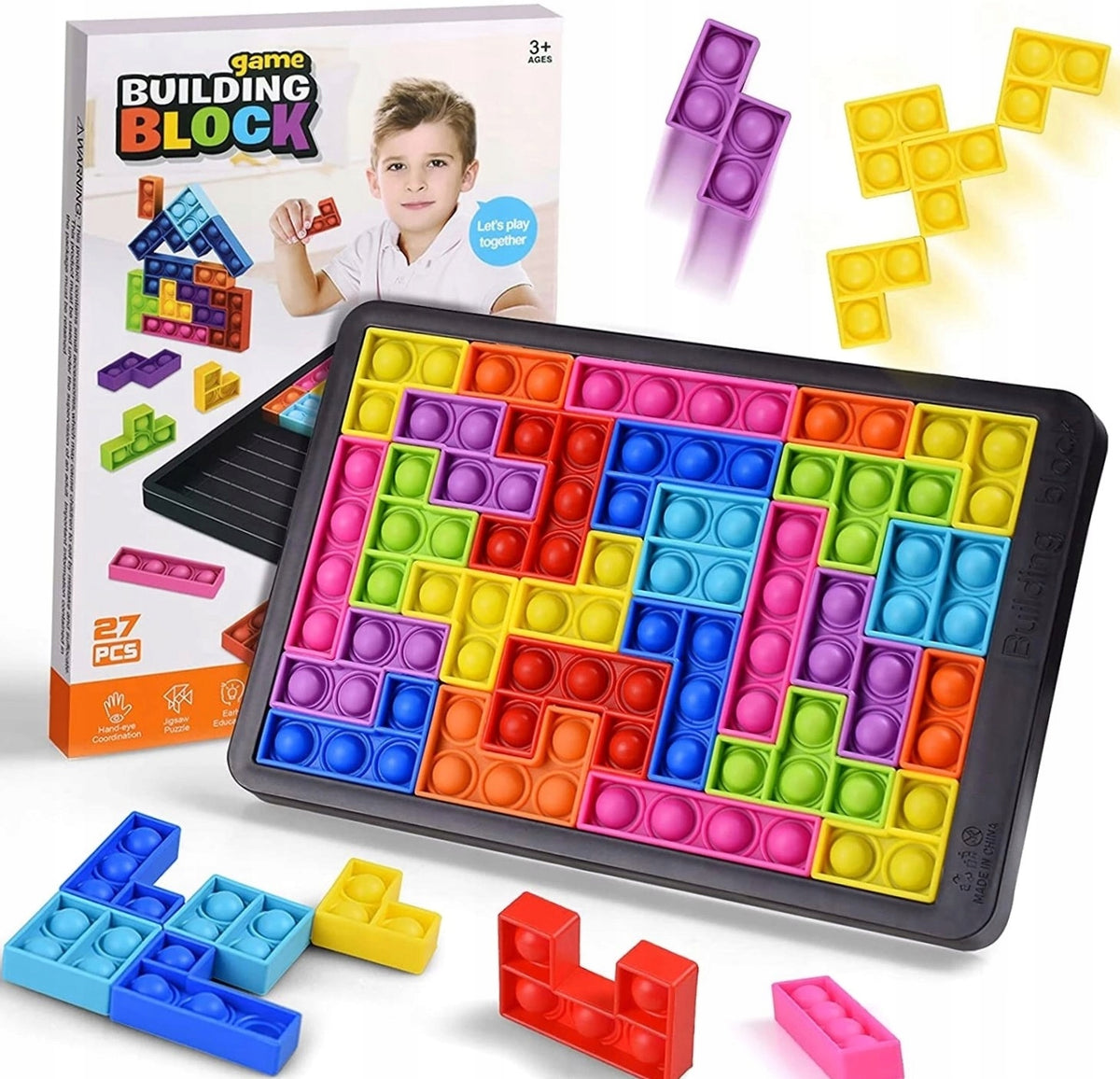 2× Set of Puzzle Blocks POP IT Sensory Puzzle 27 el Gift EAN (GTIN) 5905476100160
