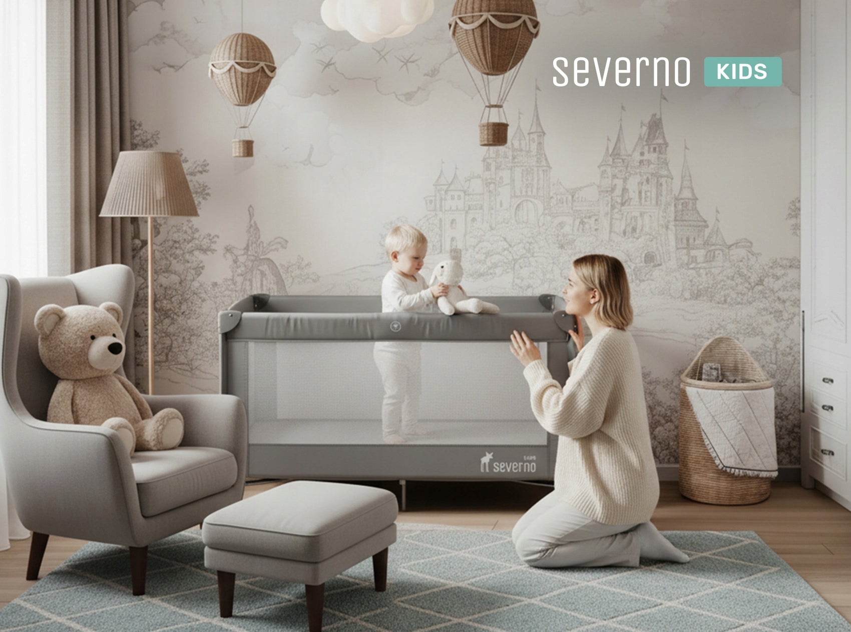 2-Tier Travel Cot CLOSE TO MOMMY delivery + mosquito net Brand SEVERNO Kids
