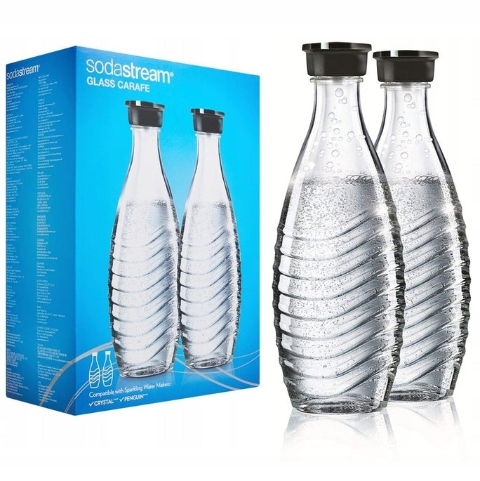 2 glass bottles of SodaStream carafe Compatible only with Crystal 0,6L