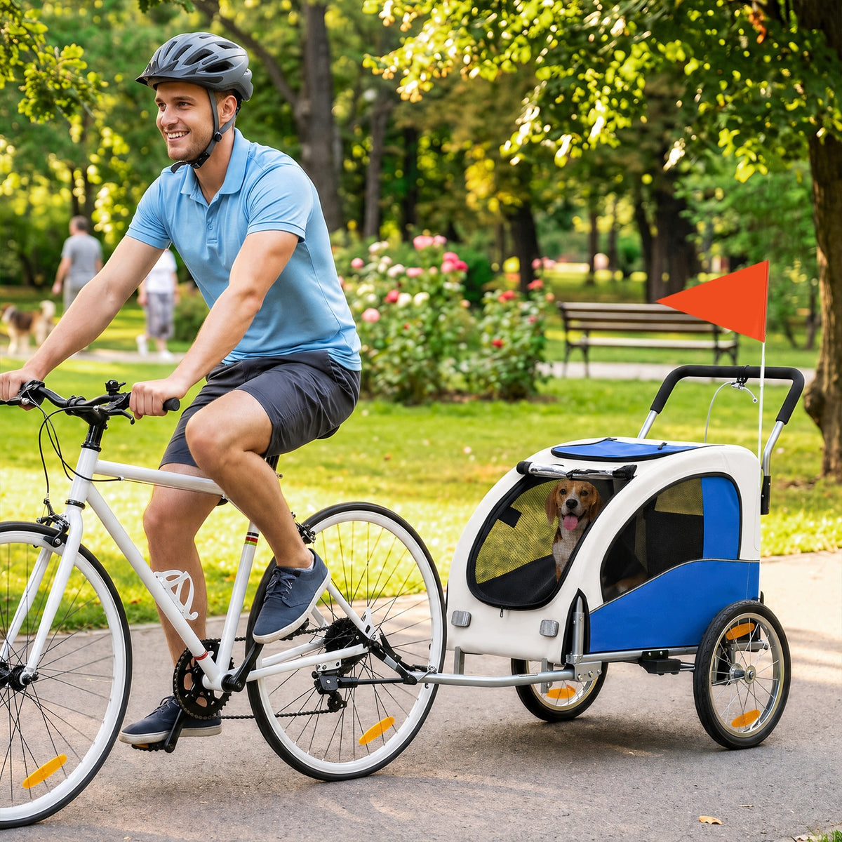 2 in 1 – bicycle trailer and stroller for small and medium-sized dogs up to 20 kg Packaging status original