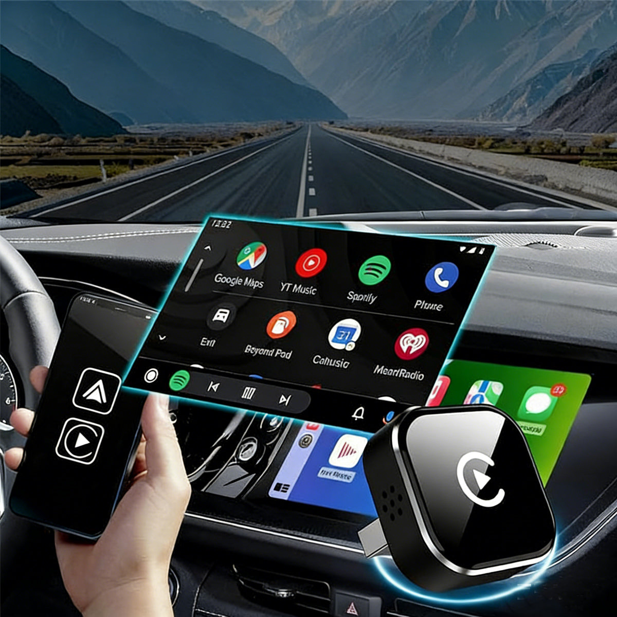 2 in1 Wireless CarPlay Android Auto Adapter USB Dongle Smart Mini Box Product weight with unit packaging 0.038 kg