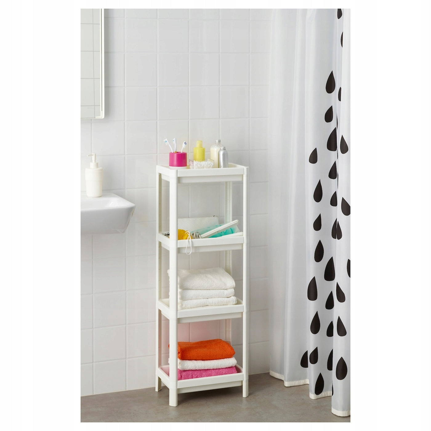 2 pcs VESKEN Bookcase - white 37x23x101 cm Furniture color white