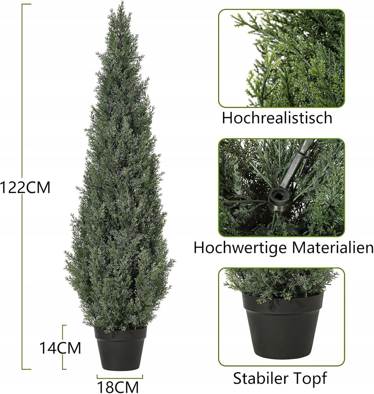 2 sztuki Sztuczna roślina cedrowa, zielona sosna, 120 cm, dekoracji domu Manufacturer code NIKIRENTY